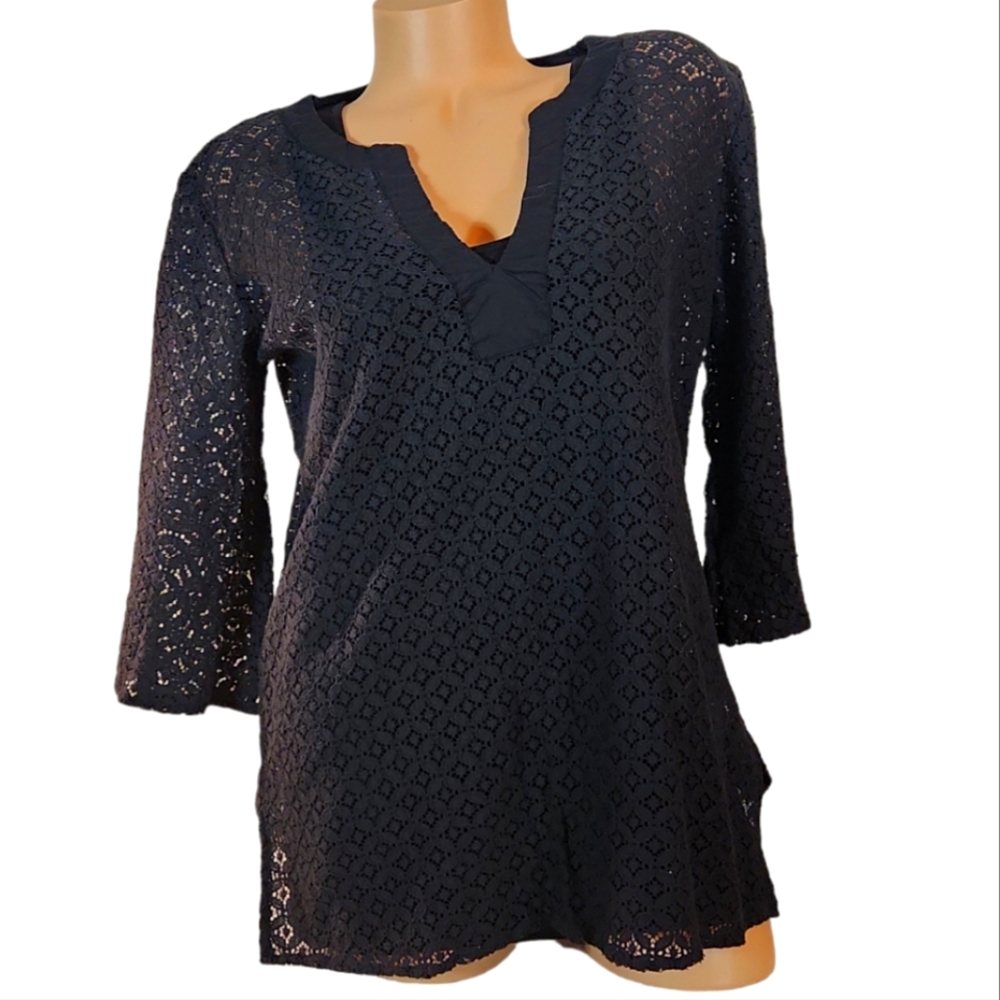 SOFI S/M BLACK EYELET SWIMSUIT COVER UP